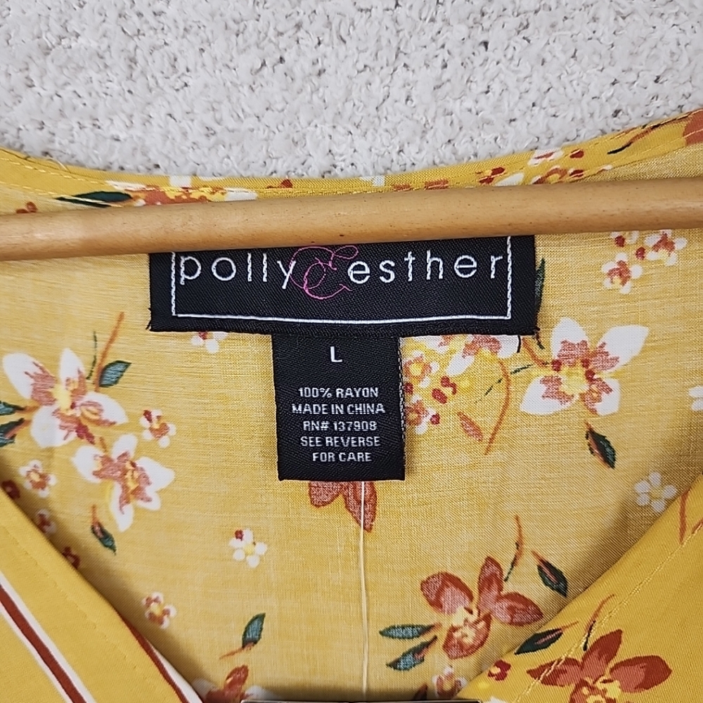 Forever 21 Yellow Bell Sleeve Blouse with Tie Front - Picture 2 of 8